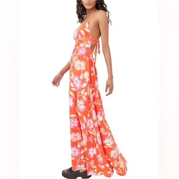 New FREE PEOPLE Rayon striking maxi dress J381/415 - Picture 6 of 7